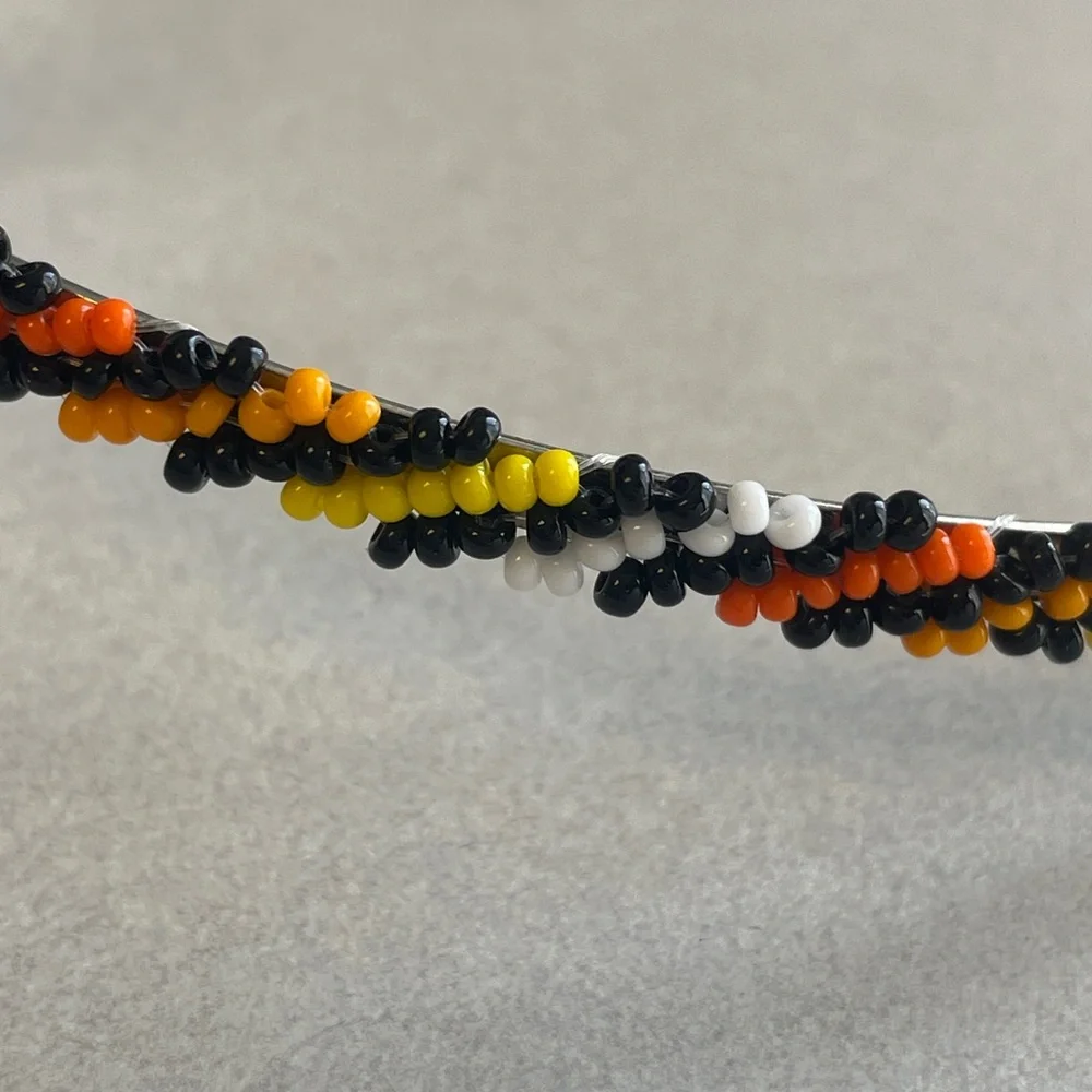 Beaded‎ Butterfly Headband - Yellow, Orange, White and Black